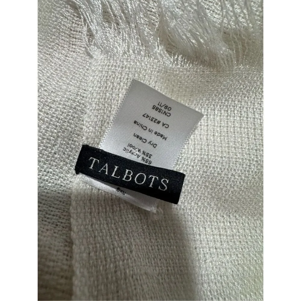 Talbots wrap scarf shimmer wool blend